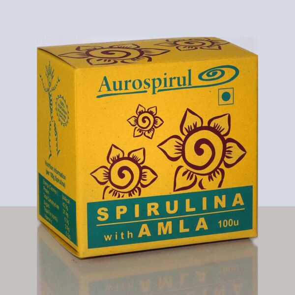 Aurospirul Sun dried spirulina amla veg capsules - 100 capsules pack