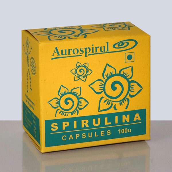 Aurospirul Sun dried spirulina veg capsules - 100 capsules pack