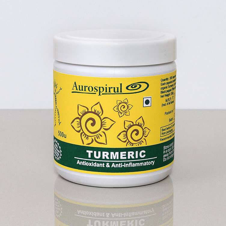 Aurospirul organic certified Turmeric - 500 Veg Capsules