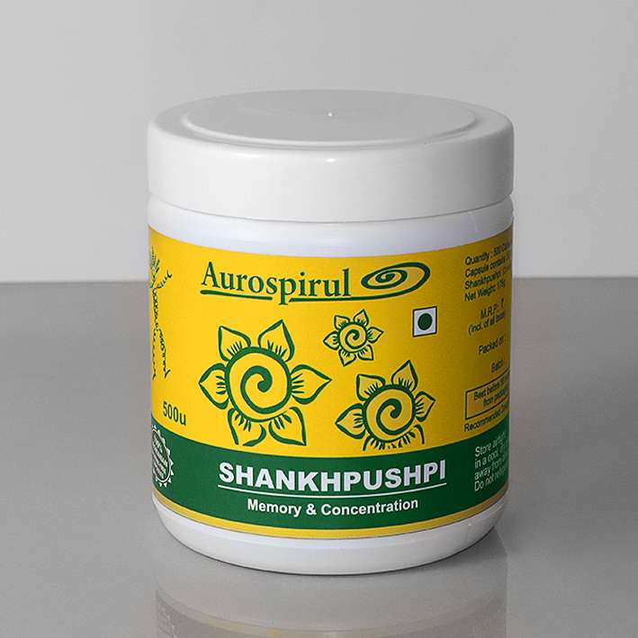 Aurospirul Organic Certified Shankhpushpi –  500 Veg Capsules