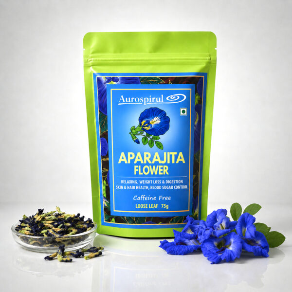 AUROSPIRUL Aparajita Blue Loose Leaf Flower Tea 75g - Caffeine Free