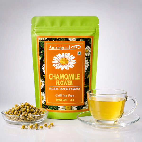 AUROSPIRUL- Chamomile – Loose Leaf Flower Tea- 75g- Caffeine Free