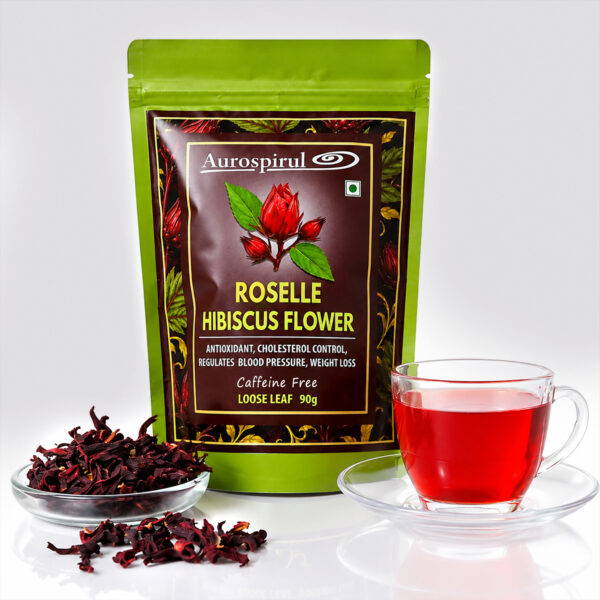AUROSPIRUL Roselle Hibiscus Loose Leaf Flower Tea 90g – Caffeine Free
